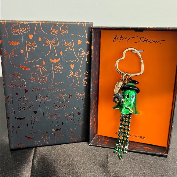 Betsey Johnson | Emerald Ghost Witch Bag Charm - Picture 1 of 10